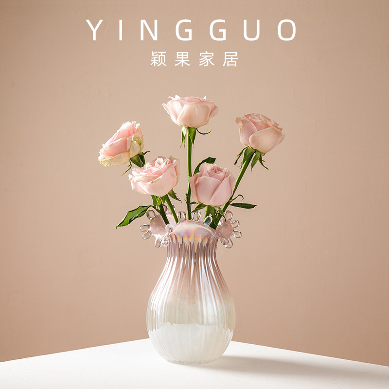 中古水滴口琉璃花瓶玻璃鲜花家居摆件水培容器礼物装饰品工艺品,淘宝优惠券,粉丝福利购,淘宝优惠卷