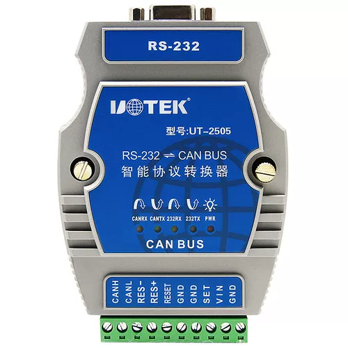 Yutai UT-25505 Lightning Shropething RS232 в Can Bus Protocol Converter с фотоэлектрическим изоляционным рельсовым типом интеллектуального преобразователя протокола BNS в 232 Bus Smart Serial Port Converter