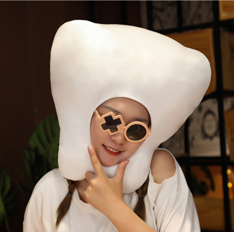 牙齿帽子头套卡同cos儿童表演拍照ins潮可爱女道具 - 图1