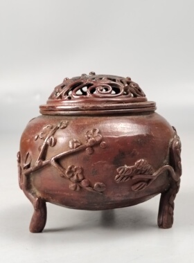 须贺月芳造日本铜香炉日本回流茶具