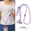 Mobile phone lanyard cross-body wearable long style with ring pendant