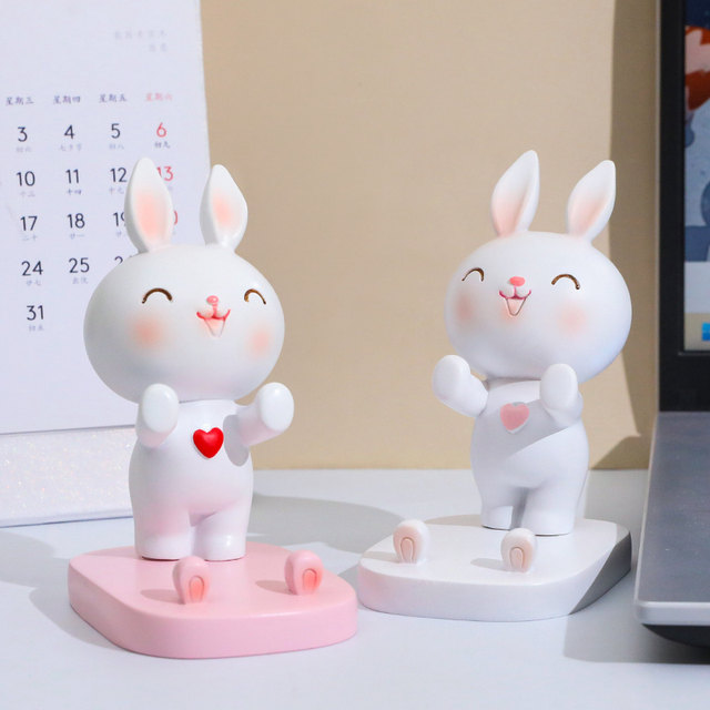 Mobile phone desktop stand rabbit small ornaments gift accessories