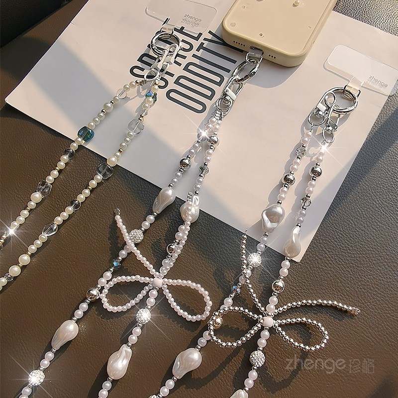 斜挎蝴蝶结珍珠手机挂链ins时尚女士户外手机挂绳旅游出行逛街小香风好看巴洛克手机壳高端可背链新款,淘宝优惠券,粉丝福利购,淘宝优惠卷