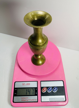 Vintage黄铜花瓶摆件 创意花器海外古玩家居装饰高端奢华孤品铜器