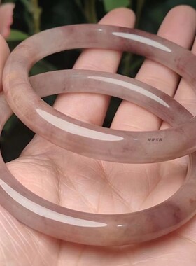 天然金丝玉圆条手镯女