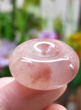 桃花运平安扣金丝玉天然