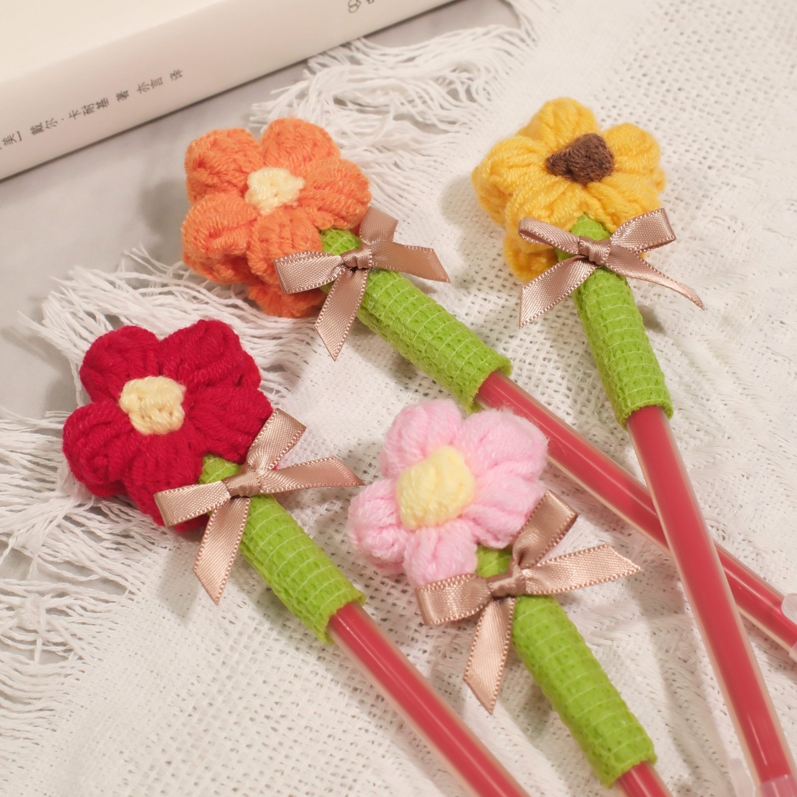 2025新款教师节礼物送女老师专用批改作业红笔编织小红花实用礼品