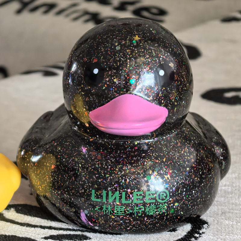 林里大鸭子亮片鸭樱花星空果冻鸭大号鸭周边玩具摆件 - 图2