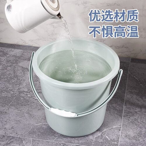 水桶家用储水用塑料桶手提加厚带盖洗脸盆桶学生宿舍洗澡圆桶套装 - 图2