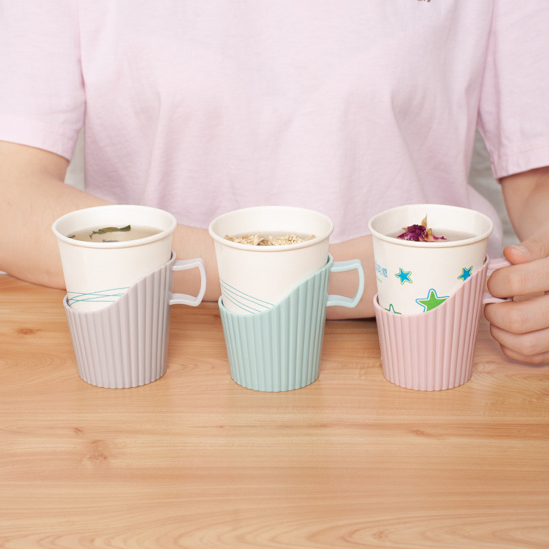 8只杯托加厚一次性纸杯杯托家用防烫手隔热杯套纸杯架塑料杯茶托,淘宝优惠券,粉丝福利购,淘宝优惠卷