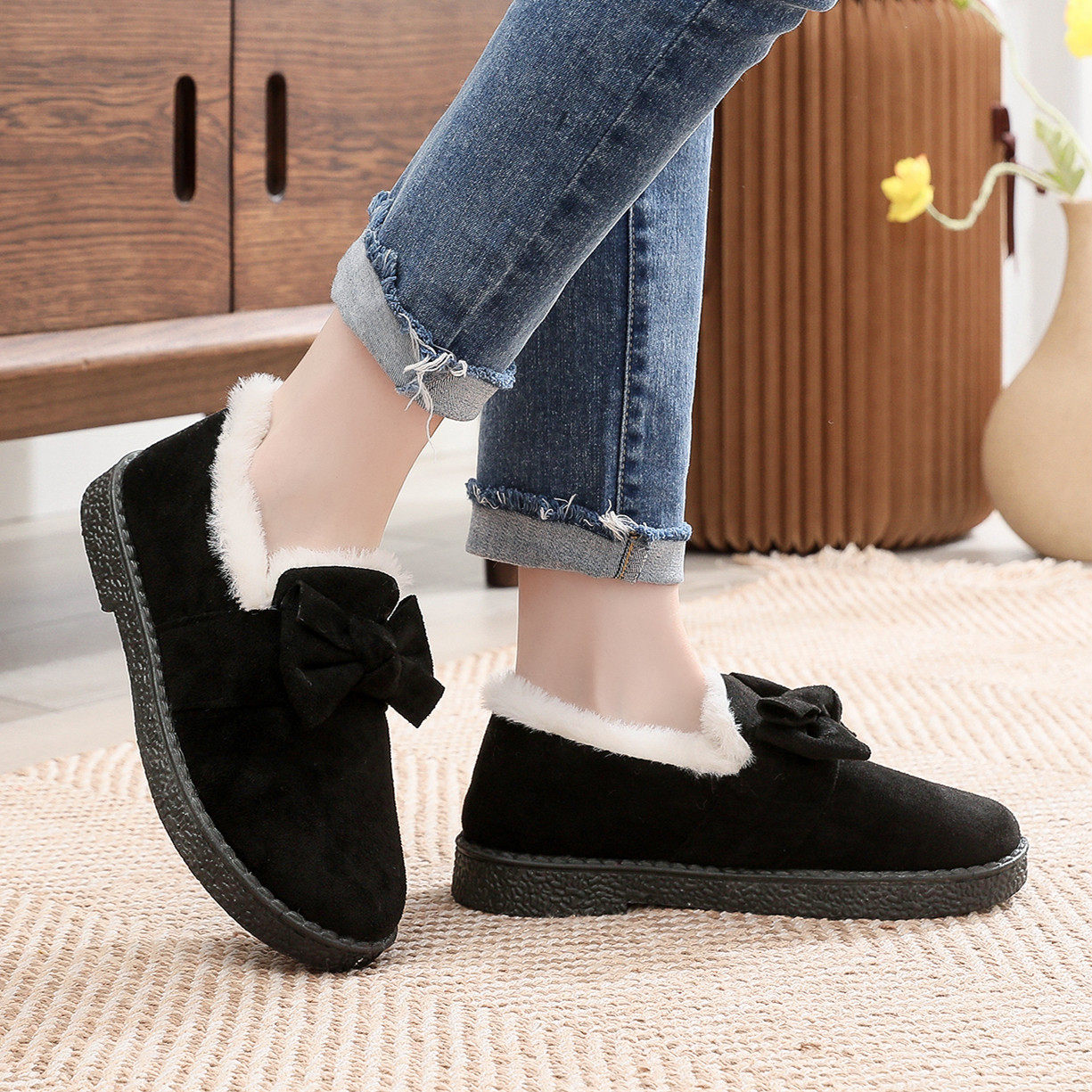 新款雪地靴女保暖鞋新款短靴百搭网红一脚蹬棉鞋女冬加绒加厚,淘宝优惠券,粉丝福利购,淘宝优惠卷