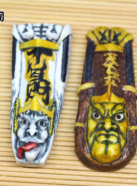 高密鹿角根付雕刻无常吊坠把件