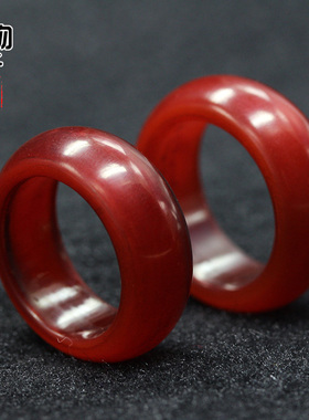 红牦牛角手工戒指指环跑环配饰