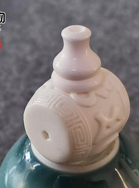 天然鹿角雕刻六字真言桶珠分体佛头原白色高密精工三通配饰配件