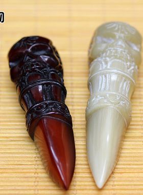 牦牛角雕刻金刚杵吊坠配饰