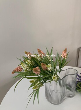 北欧ins透明玻璃花瓶鲜花轻奢