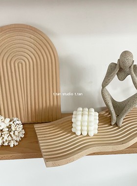 tjj丨ins韩国同款实木拍摄托盘