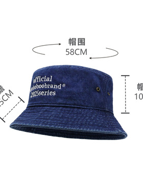 美式复古水洗牛仔渔夫帽防晒登山