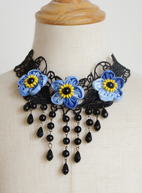 云南大理丽江手工扎染布艺项链