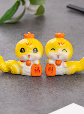 景德镇陶瓷福蛇转转乐桌面摆件