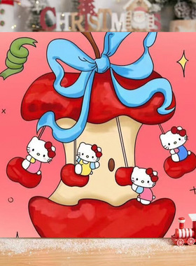 哈喽kitty数字油画diy手工填色儿童简单涂鸦夜市摆摊油画厂家