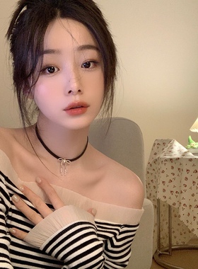 新款简约锁骨链颈链脖子饰品白色