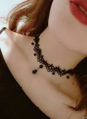 简约锁骨链韩国颈带超仙颈饰蕾丝项圈颈饰珍珠项链女脖子饰品新娘