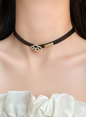 项圈流苏黑色森系脖子饰品颈带