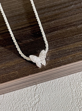 超仙白色项链素链小蝴蝶项圈女颈带少女心简约chocker学生配饰