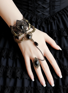 lolita配饰黑色蕾丝手