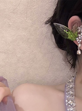 耳环超仙白色蝴蝶新娘结婚演出