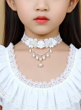 白色珍珠项链手链套装儿童女