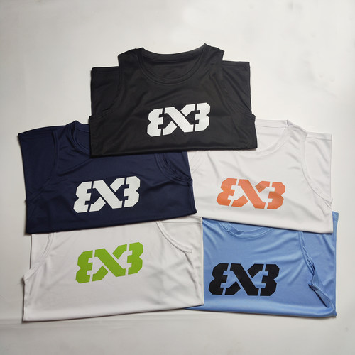 篮球运动背心短袖外贸3x3无袖坎肩网眼3v3速干训练服透气吸汗夏男 - 图0