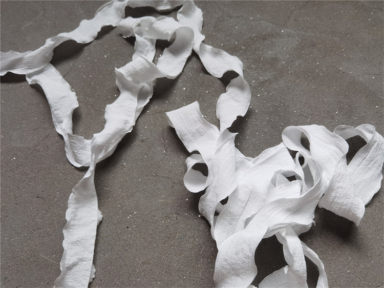 原创木乃伊缠身带花边 小波浪肌理垂顺装饰服装肌理设计师布料 - 图2