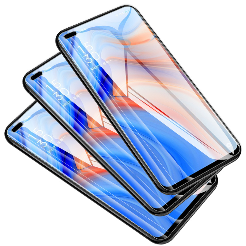 OPPORENO4全屏钢化膜oppo reno4钻石玻璃莫6.4寸手机保护膜PDPM00防指纹前莫ooporeno4模pdpmoo防摔0pp0ren04 - 图3