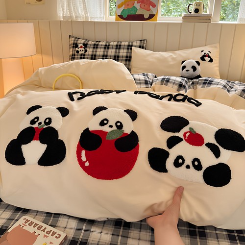 腊肠狗条纹全棉四件套加厚磨毛纯棉床单被套床上用品加大2m小狐狸 - 图3