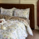Flower French pastoral style twill cotton four-piece set bedding cover sheet simple cotton quilt cover four seasons bedding