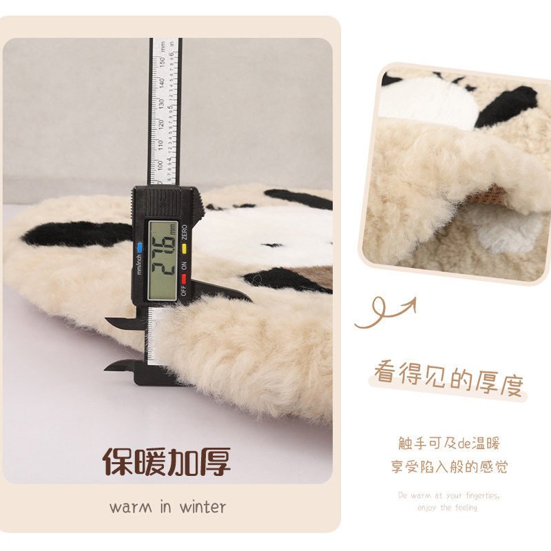 汽车坐垫纯羊毛冬季毛绒卡通三件套新款可爱女冬天保暖半包座椅套