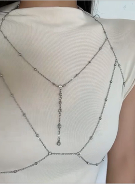 纯欲风项链女ins小众百搭轻奢辣妹风新款胸链身体链性感吊带配饰