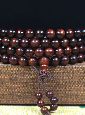 精工海南黄花梨木顺纹小孔佛珠