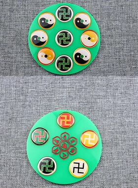 潘氏黄铜版万字符太极招财盘双面五龙吸财盘五龙震八卦补角盘