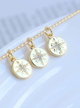 女铜包金保色吊坠小挂件diy配件