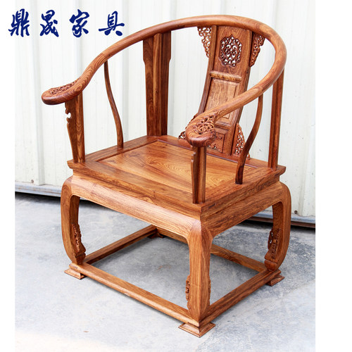 国标红木比绍老料刺猬紫檀皇宫椅太师椅子三件套实木明清仿古中式 - 图0