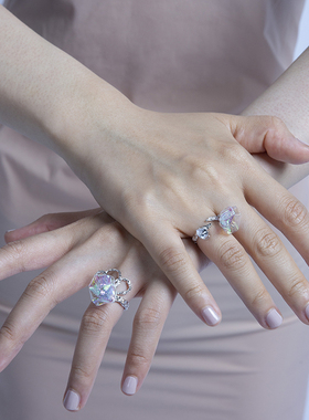 花瓣XHENXHEN小众镀金原创戒指