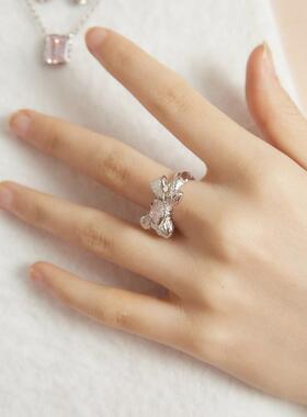 XHENXHEN玫瑰星云金靖同款蝴蝶结宝石肌理系列 耳钉 项链 戒指