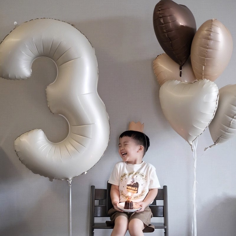 数字气球ins宝宝儿童生日装饰场景布置2周岁派对男孩女孩拍照道具-图0