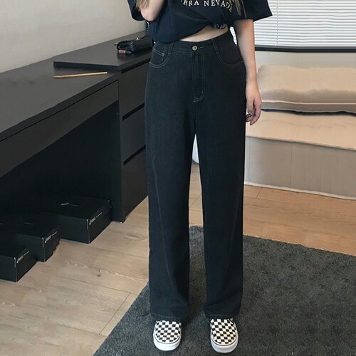 KOKO大码衣橱优芭拉直筒牛仔裤女胖妹妹mm显瘦宽松阔腿裤高腰裤 - 图1