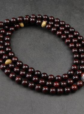 大珠12mm108颗血檀木佛珠项链