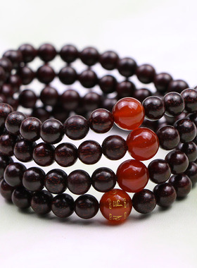 108颗血檀木6mm手链女士木制工艺装饰配饰古风文艺白搭手串饰品