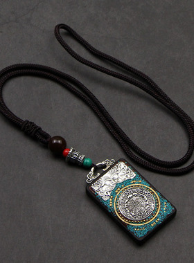 原创黑檀木图腾吊坠情侣古风文艺